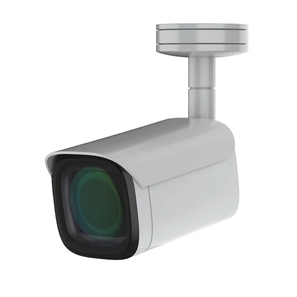 Videocamera Sicurezza Rendering Telecamera Cctv Isolata Bianco — Foto Stock