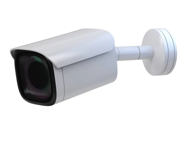 Videocamera Sicurezza Rendering Telecamera Cctv Isolata Bianco — Foto Stock