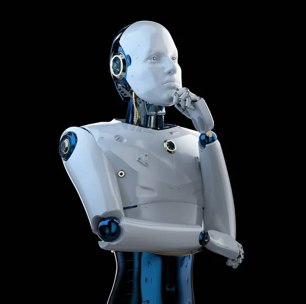 Redare Robot Inteligență Artificială Sau Cyborg Analiza Sau Calculul Izolat — Fotografie, imagine de stoc