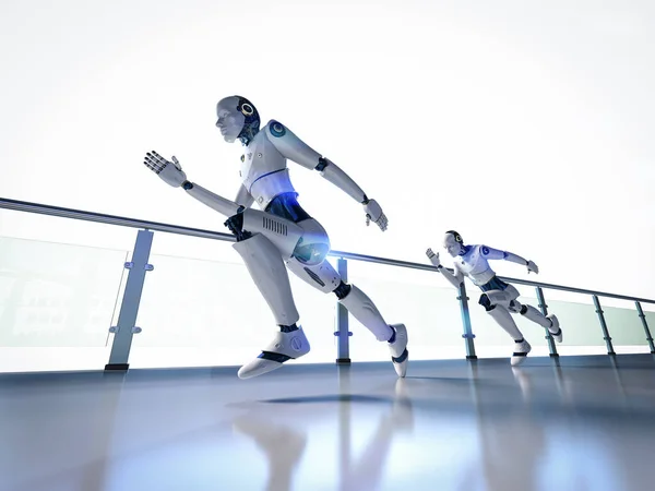 Renderizado Robot Inteligencia Artificial Cyborg Competencia —  Fotos de Stock