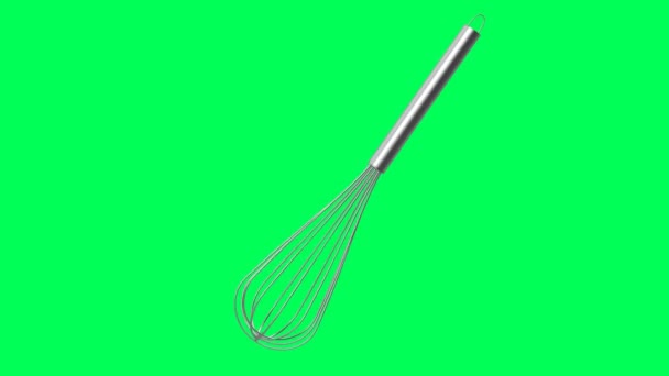 Rendering Wire Whisk Isolated Green Screen Footage — Stock Video