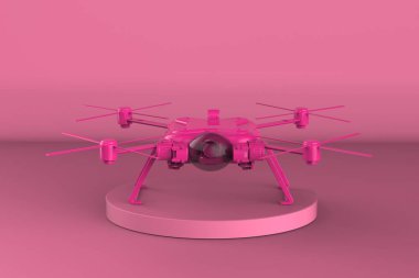 Pembe arka planda 3D Pembe İHA oluşturuluyor