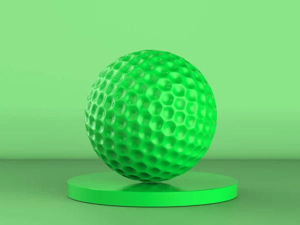 Representación Verde Pelota Golf Sobre Fondo Verde — Foto de Stock