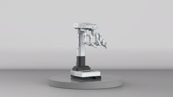3D渲染手术机器人4K镜头的医疗技术概念 — 图库视频影像