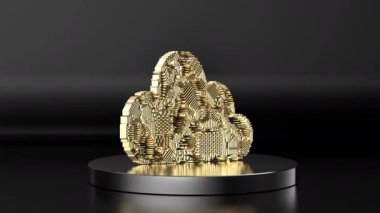 Bulut hesaplama teknolojisi 4k görüntüleri için 3D altın devre bulutu oluşturuluyor