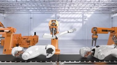 Robot montaj hattı üreten cyborg