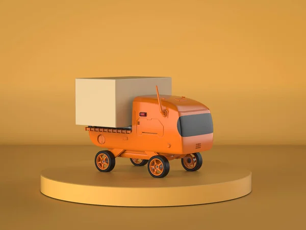 Conceito Armazém Automação Com Entrega Renderização Robô Caixa Transporte — Fotografia de Stock
