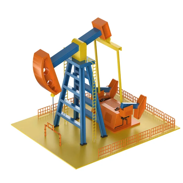 Representación Bomba Petróleo Crudo Plataforma Aceite Sobre Fondo Blanco —  Fotos de Stock
