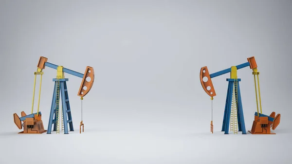 3Dレンダリング原油ポンプ又は石油リグ — ストック写真