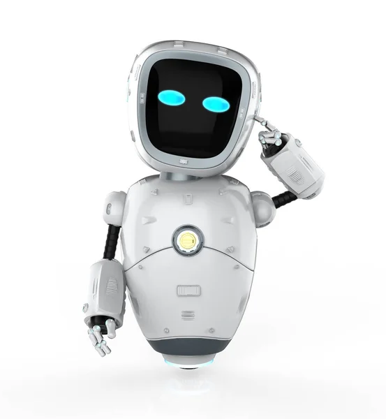 Renderelés Robot Asszisztens Gondolkodás Vagy Számítás — Stock Fotó