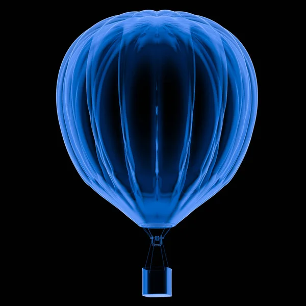 Rendering Röntgen Heißluftballon Isoliert Auf Schwarzem Hintergrund — Stockfoto