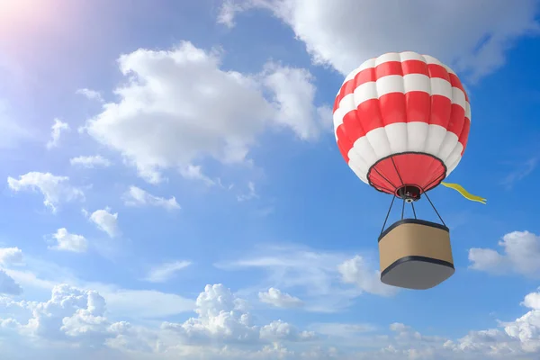 Renderelés Hőlégballon Felhő Kék Háttér — Stock Fotó