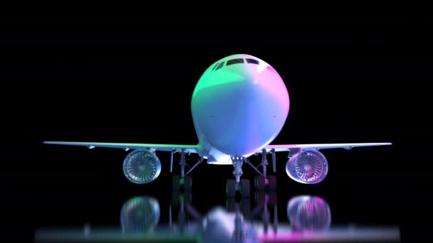 3D渲染闪亮的飞机在机库4K镜头 — 图库视频影像