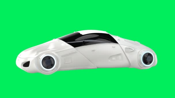 无驱动汽车或自主汽车 3D渲染汽车隔离在绿色屏幕4K画面 — 图库视频影像