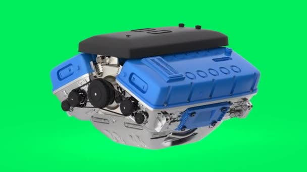 Redare Motor Auto Sau Mașină Izolat Ecran Verde Imagini — Videoclip de stoc