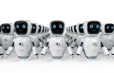 3d otomatik oluşturma grubu veya yardımcı robotlar