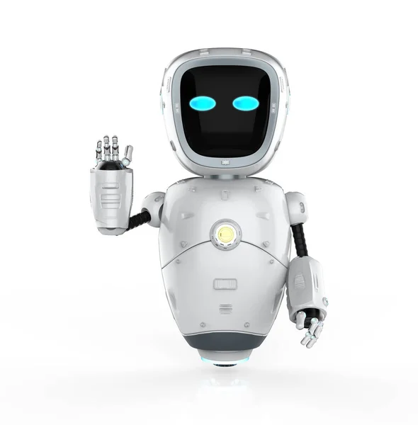 Rendant Mignon Robot Intelligence Artificielle Assistant Robot Main Vers Haut — Photo