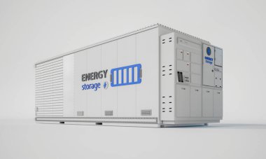 3d rendering energy storage system or battery container unit