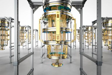 Davalı 3d altın kuantum bilgisayar grubu oluşturma