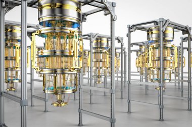 Davalı 3d altın kuantum bilgisayar grubu oluşturma