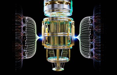 Büyük veri analizi için çalışan 3D kuantum bilgisayar makinesi
