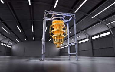 Koyu renk fabrikada 3D altın kuantum bilgisayar makinesi