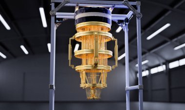 Koyu renk fabrikada 3D altın kuantum bilgisayar makinesi