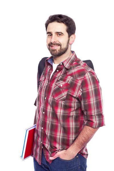 Student with backpack and notebooks — Stock Photo, Image