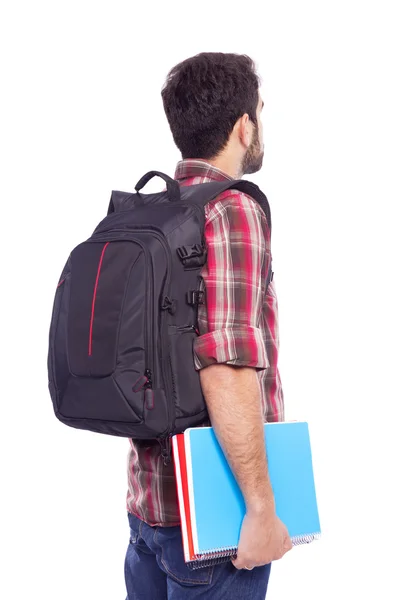 Estudante com mochila e cadernos — Fotografia de Stock