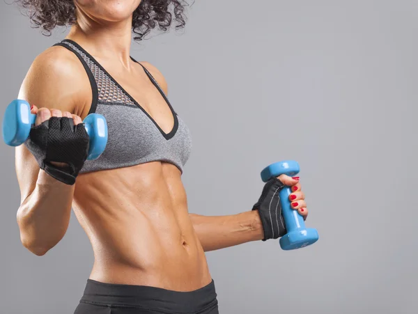 Female woman lifting weights — Stock Photo, Image