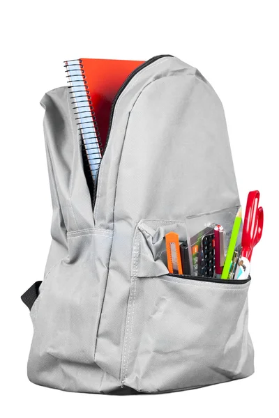 Schoolbag aislado sobre fondo blanco — Foto de Stock