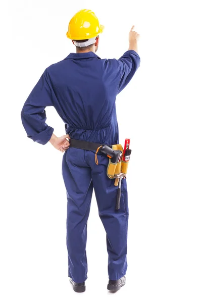 Image of a young worker pointing — Stock Photo, Image