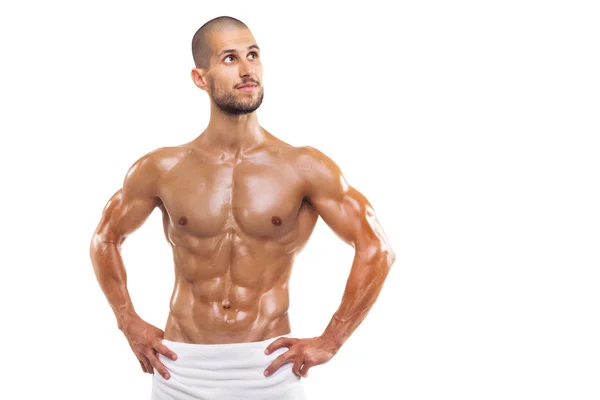 Handsome man in towel — Stock Photo, Image