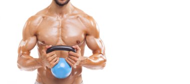 Fitness adam bir kettlebell holding