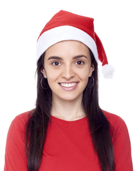 Schattig Santa meisje glimlachen — Stockfoto