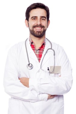 Emin tıp doktoru geçti silah ile ayakta portresi,