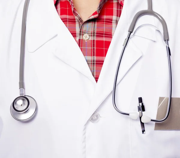 Closeup of doctor white coat — Stock Photo, Image