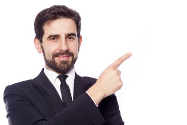 Yakışıklı işadamı işaret