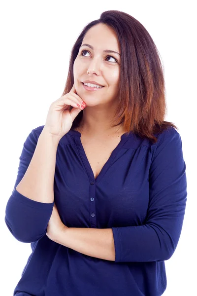 Jonge vrouw denkend — Stockfoto