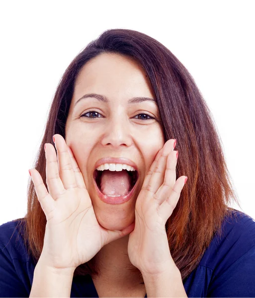 Jonge vrouw schreeuwen — Stockfoto