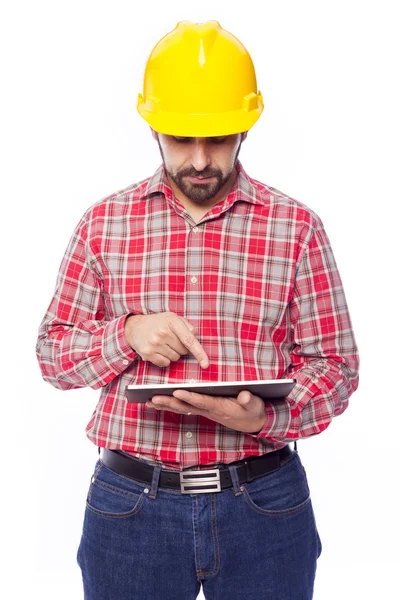 Architect with tablet computer — Stock Photo, Image
