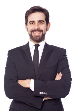 gülümseyen yakışıklı iş adamı