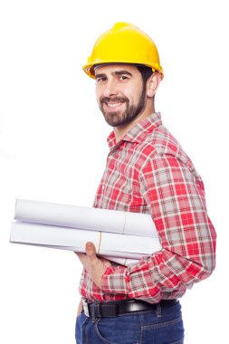 gülümseyen genç mimar