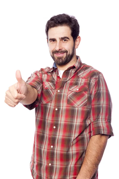 Man giving thumbs up sign — Stock Photo, Image