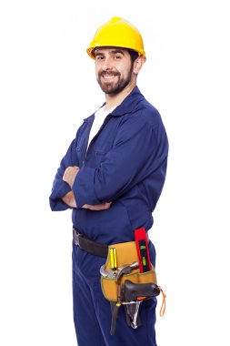 yakışıklı gülümseyen yüklenici