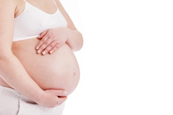 Acercamiento de una barriga embarazada — Foto de Stock