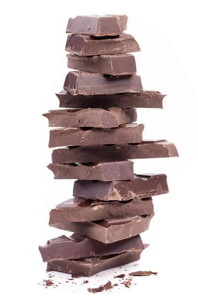 Stack of dark chocolate Stock Photo