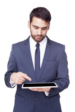 Tablet pc ile çalışma iş adamı