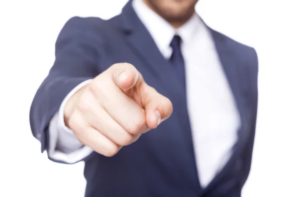 Homem de negócios apontando o dedo para você — Fotografia de Stock