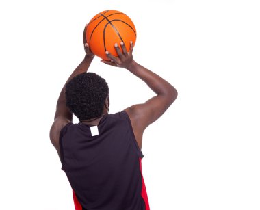 Arkadan görünüş bir basketbol oyuncusu